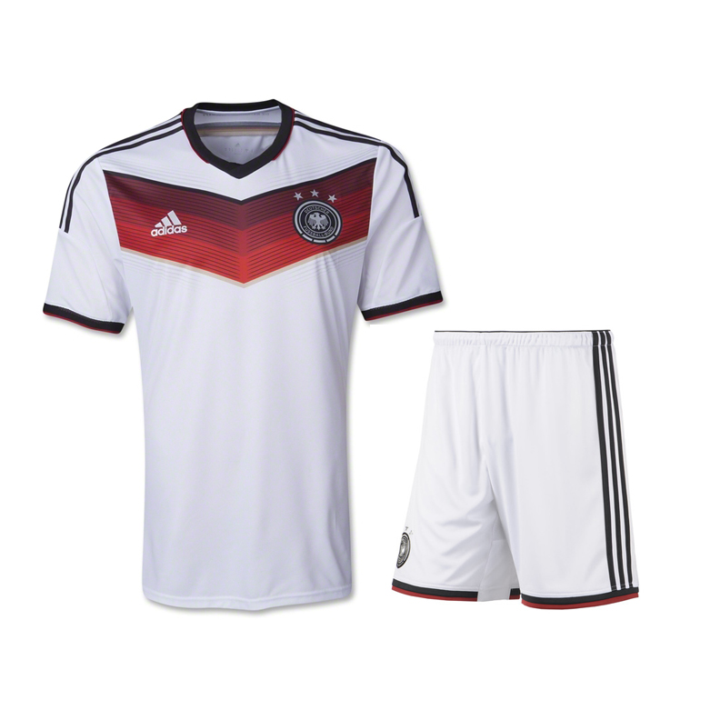 2014 Germany Home White Soccer Jersey Whole KitShirtShortsSocks -