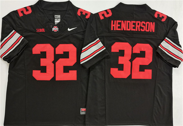 Men's OSU Buckeyes Black 2025 official None #32 embroidered Jersey