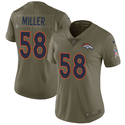 Premium NFL s Denver Broncos #58 Von Miller Team Color Limited Jersey