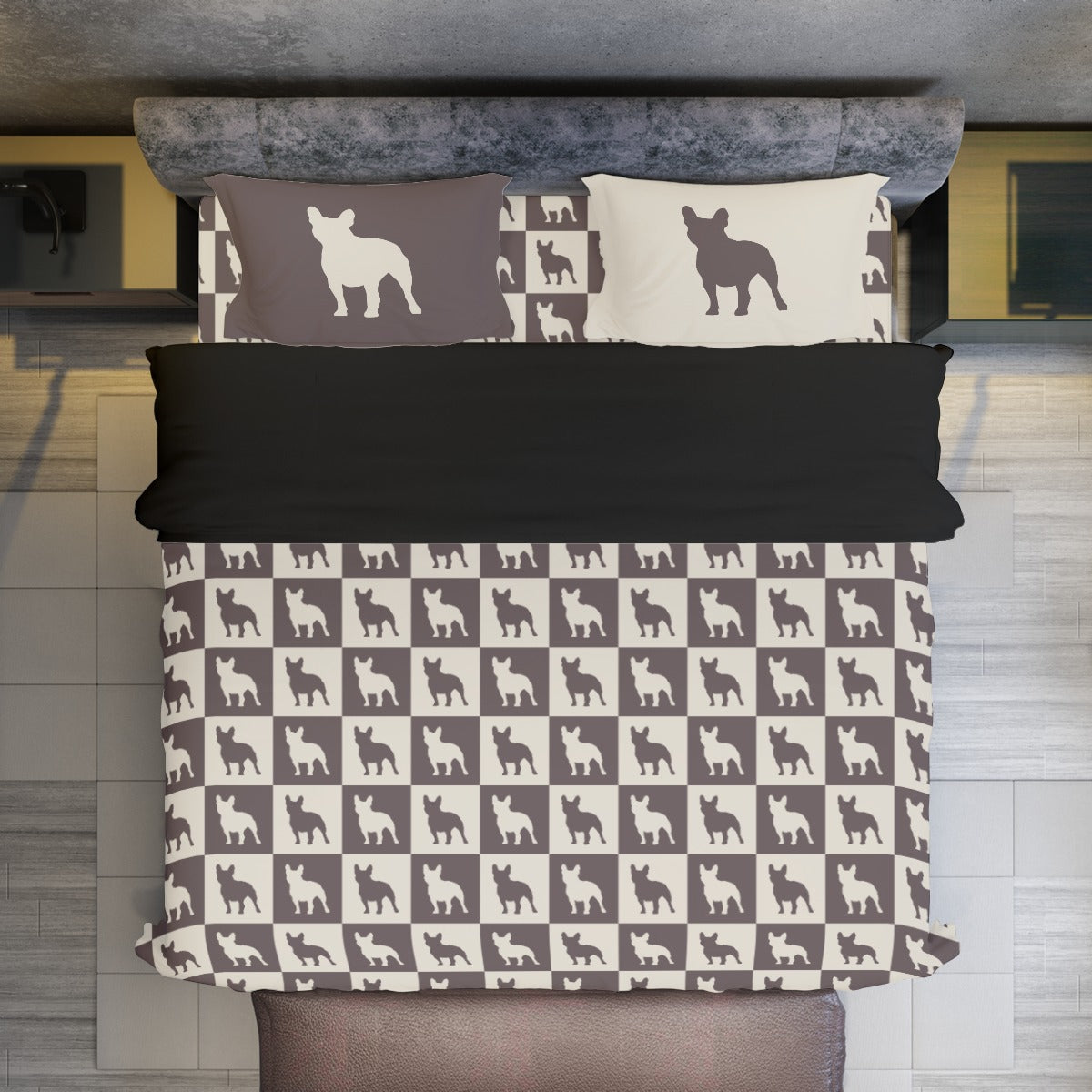 French Bulldog Bandit Duvet Cover Set For Boston Terrier Lovers Durable Dog Item
