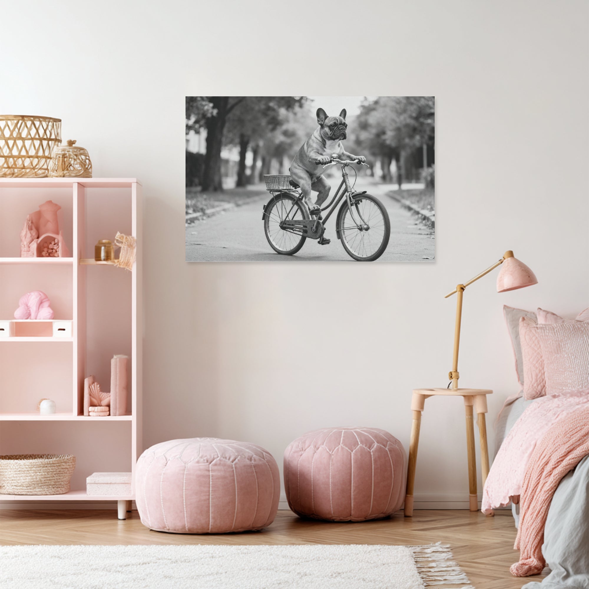 - Trendy Adorable Frenchie Canvas Wall Art Casual Wear | Premium Quality