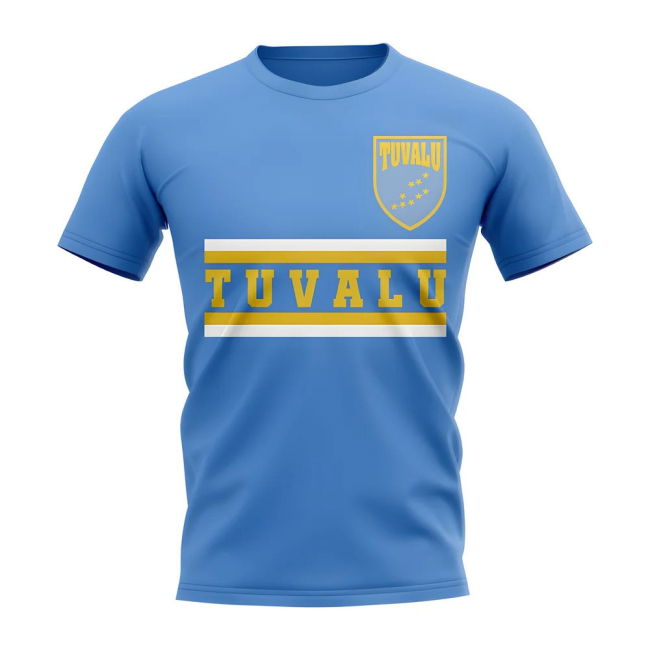 Pro-Grade Tuvalu Core Football Country T-Shirt (Sky) Aero-Dynamic