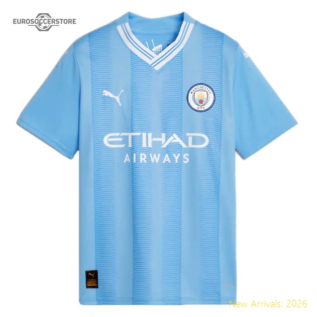 2023-2024 Man City Home Shirt (Kids) (J ALVAREZ 19)