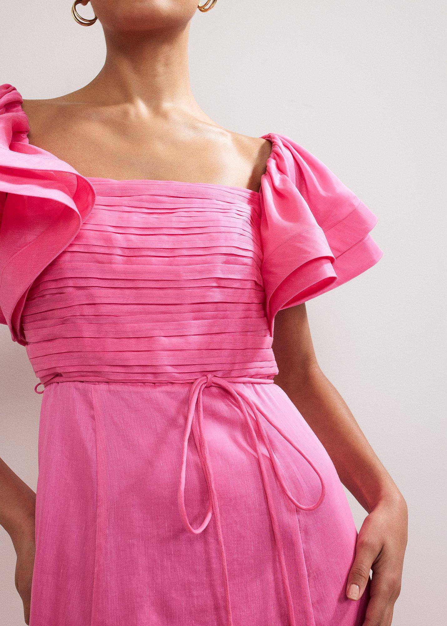 Rhianna Puff Sleeve Midi Dress