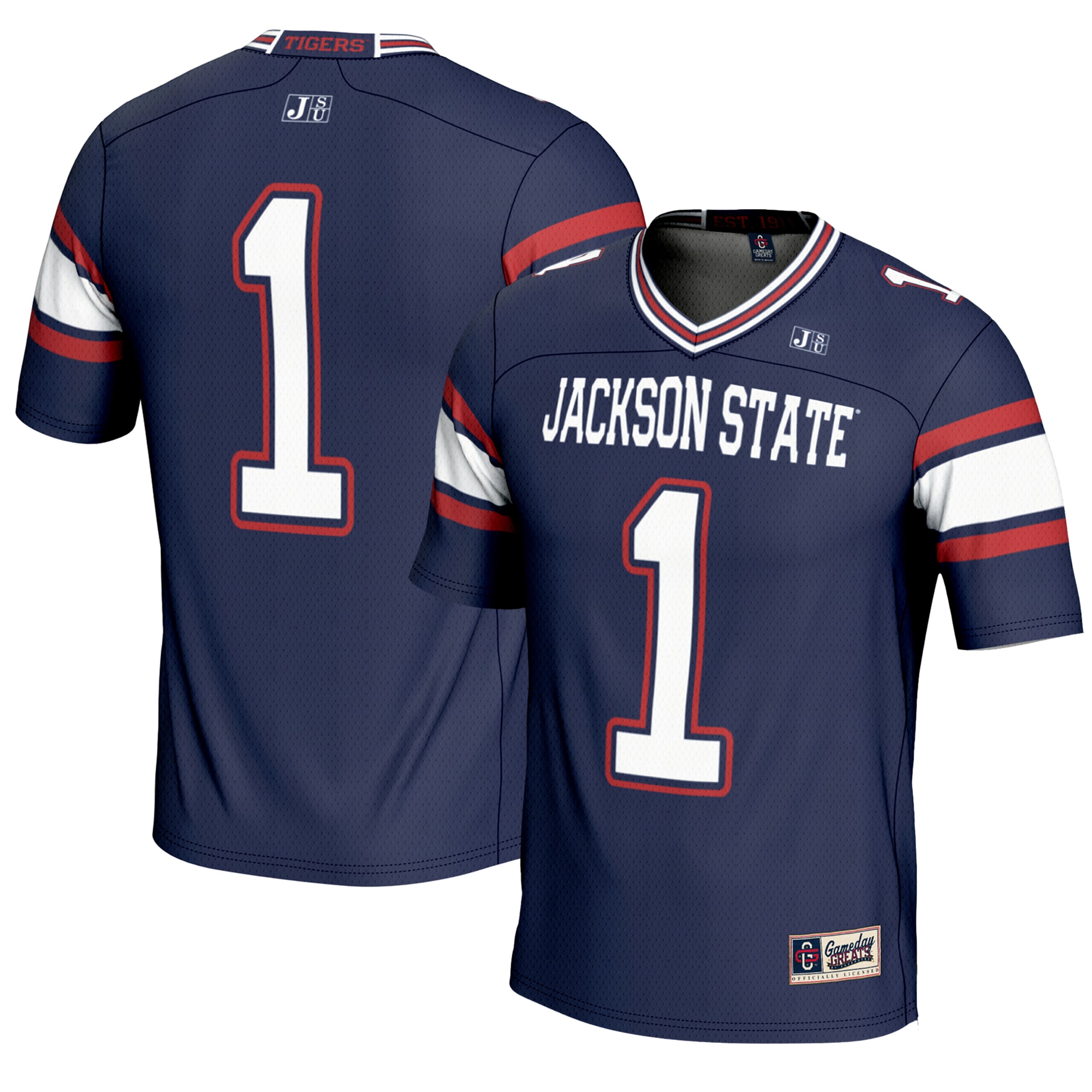 #1 Jackson State Tigers GameDay Greats Youth Football Jersey - Navy