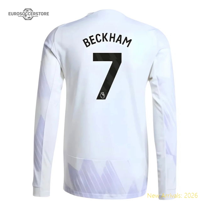 2025-2026 Man Utd Authentic Long Sleeve Away Shirt (Beckham 7)
