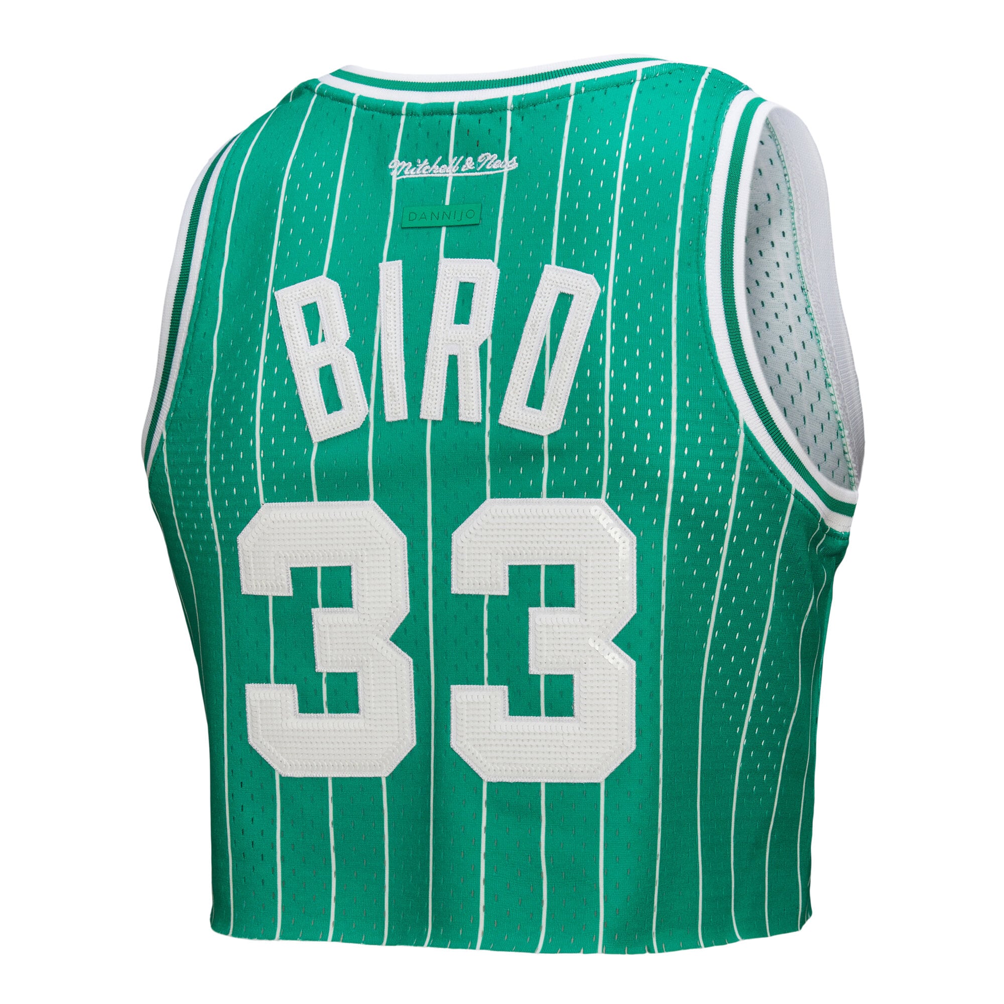 [LK] Larry Bird Boston Celtics x DANNIJO Women's Fashion Cropped Basketball Jersey - Kelly Green