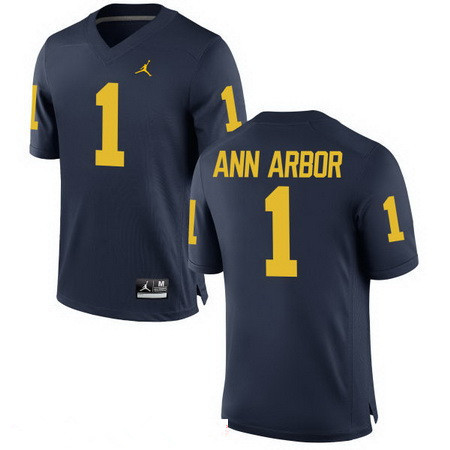 Men's Michigan UM #1 Ann Arbor Blue 2024 official durabl Jersey