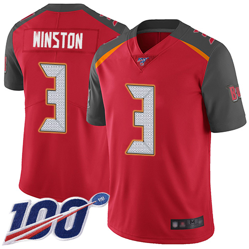 Authentic NFL T B Buccaneers #3 Jameis Winston Red Limi-v1