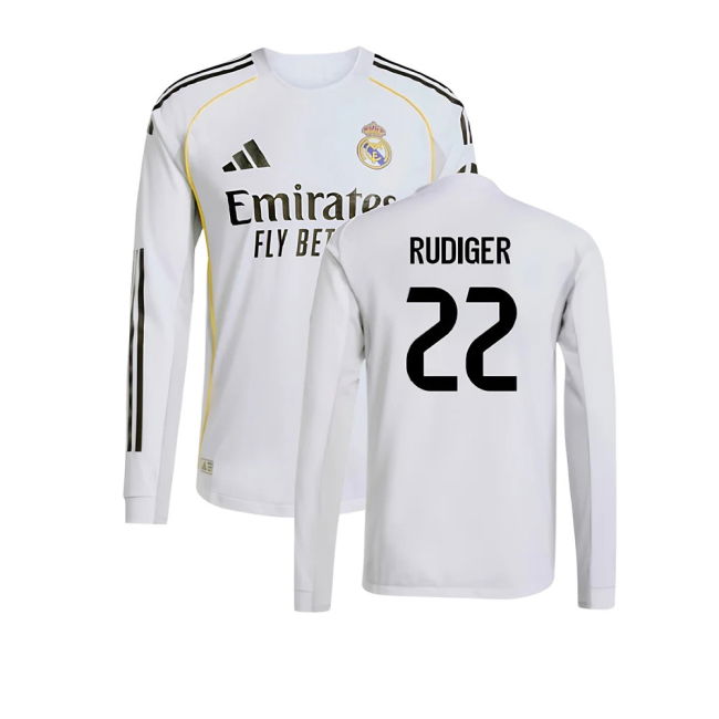 2025-2026 RM Home Football Shirt (Rudiger 22) Quick Dry