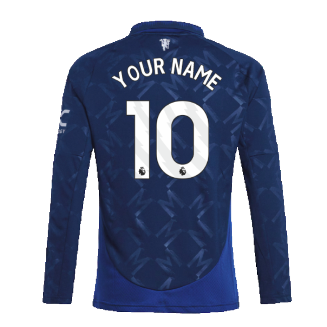 2024-2025 Man Utd Long Sleeve Away Jersey (Kids) (Your Name)
