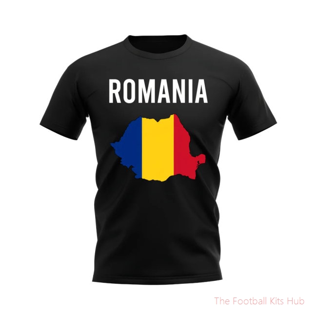 Romania Map T-shirt (Black)