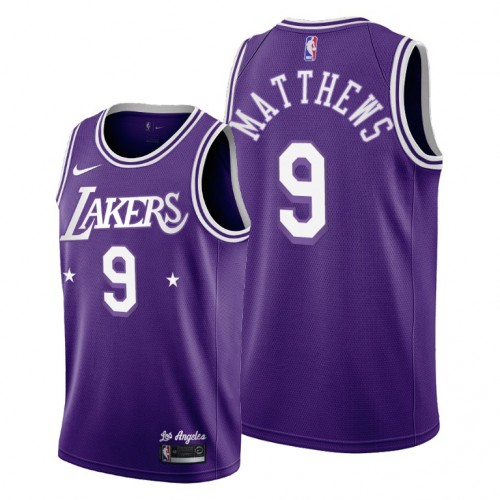 Los Angeles Los Angeles Lakers #9 Wesley Matthews Youth 2021-22 City Edition Purple NBA Jersey Youth