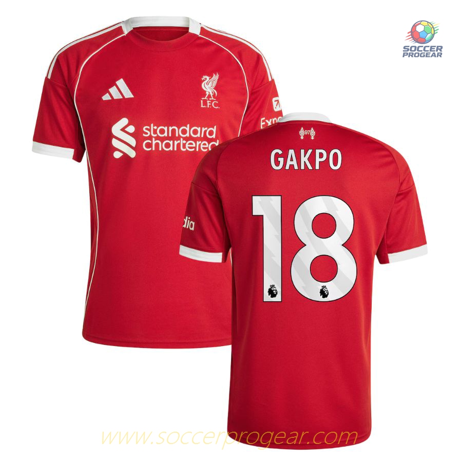 Liverpool Home Soccer Shirt 2025-26 Edition Gakpo