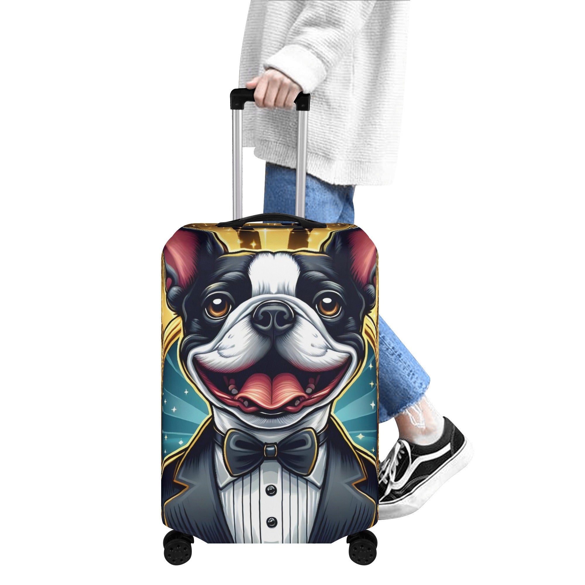 Stylish Milo - Luggage Cover For Boston Terrier Lovers for Street Style