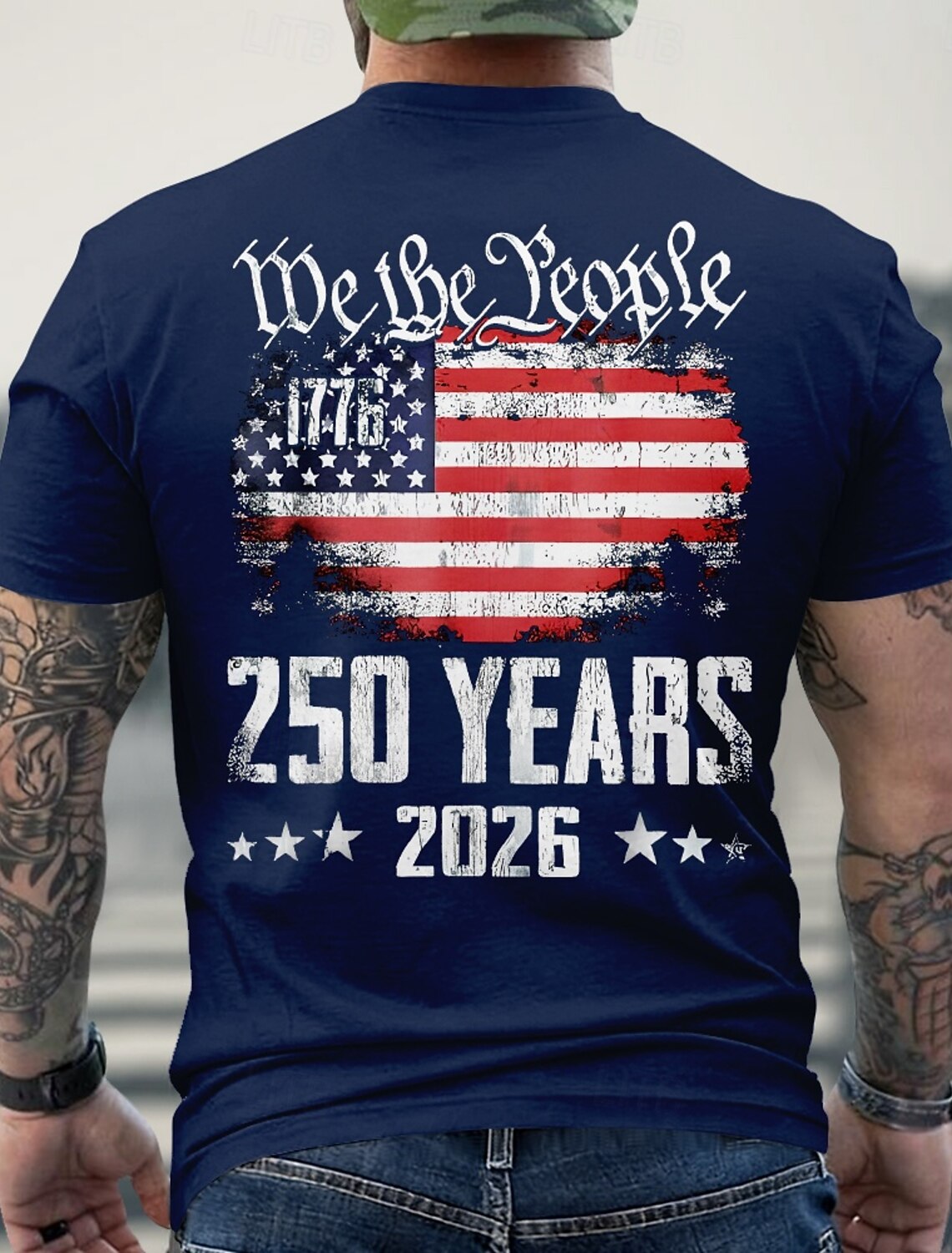 4th of July 2026 250th Memorial Day Men's 3D Print US Flag Crew Neck Short Sleeve T-Shirt Daily Street