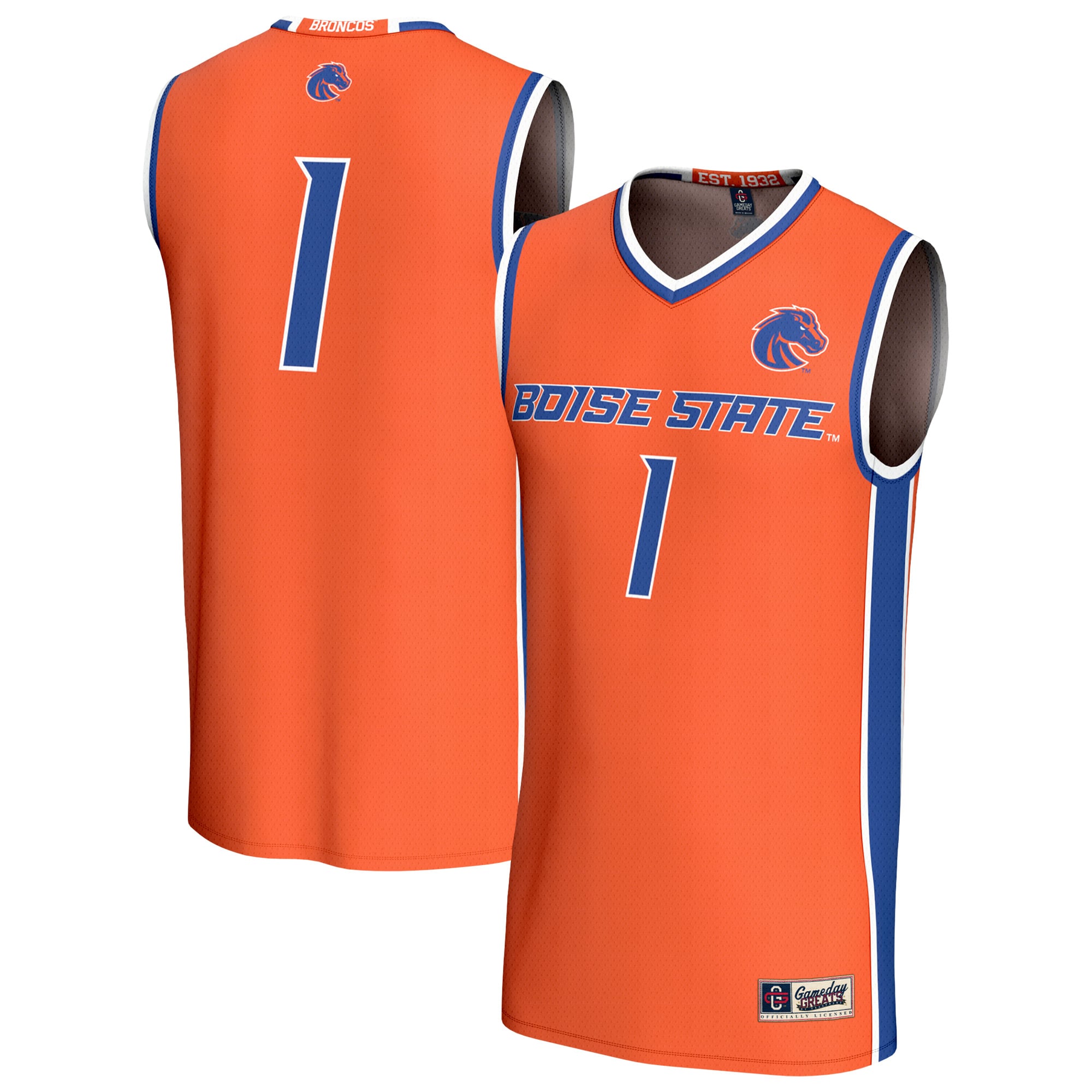 Boise State Broncos GameDay Greats Unisex Collegiate Basketball Fashion Jersey - Orange