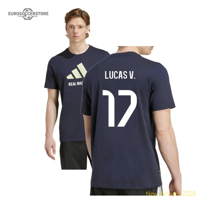 High-quality 2025-2026 Real Madrid Seasonal Graphic Tee (legend Ink