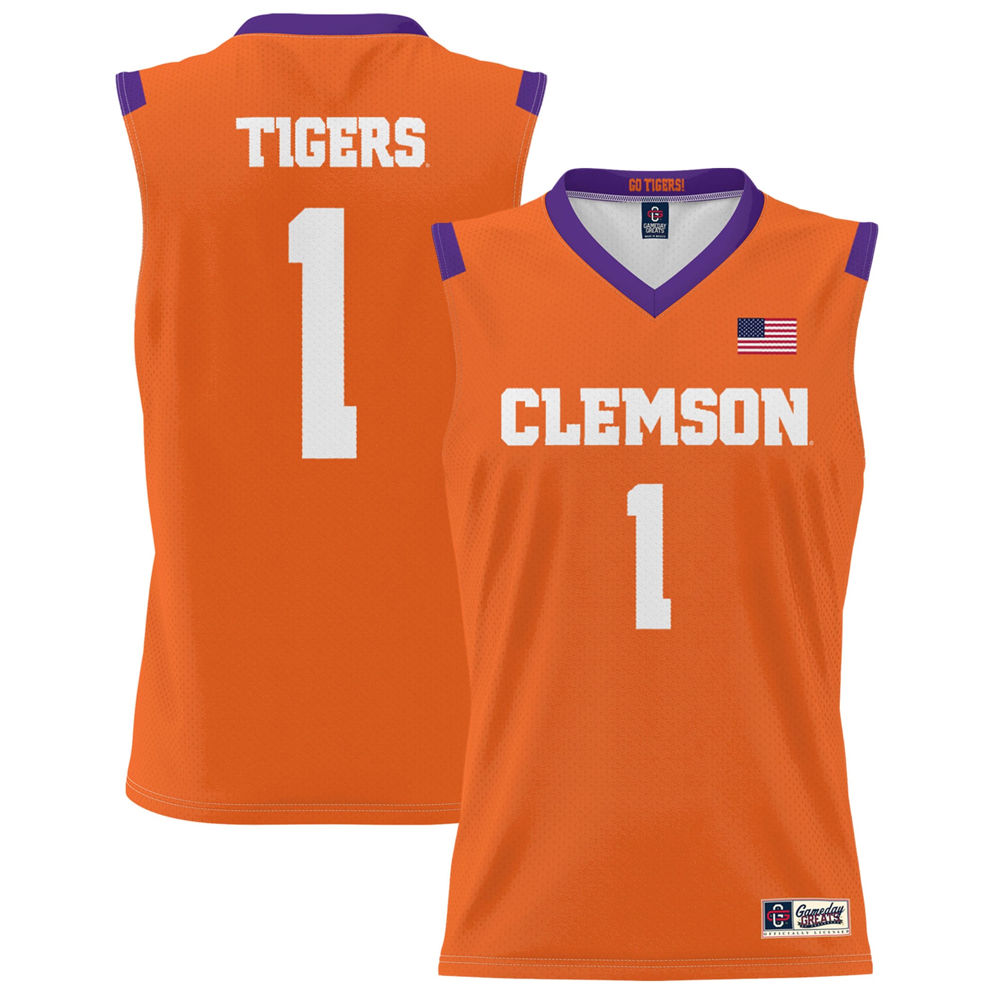 [NJP] Clemson Tigers GameDay Greats Youth Lightweight Basketball Jersey - Orange