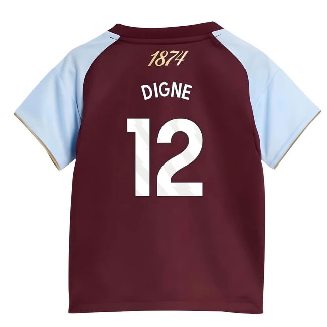 2025-20 Aston Villa Official Home Soccer Jersey Digne #12 L M S