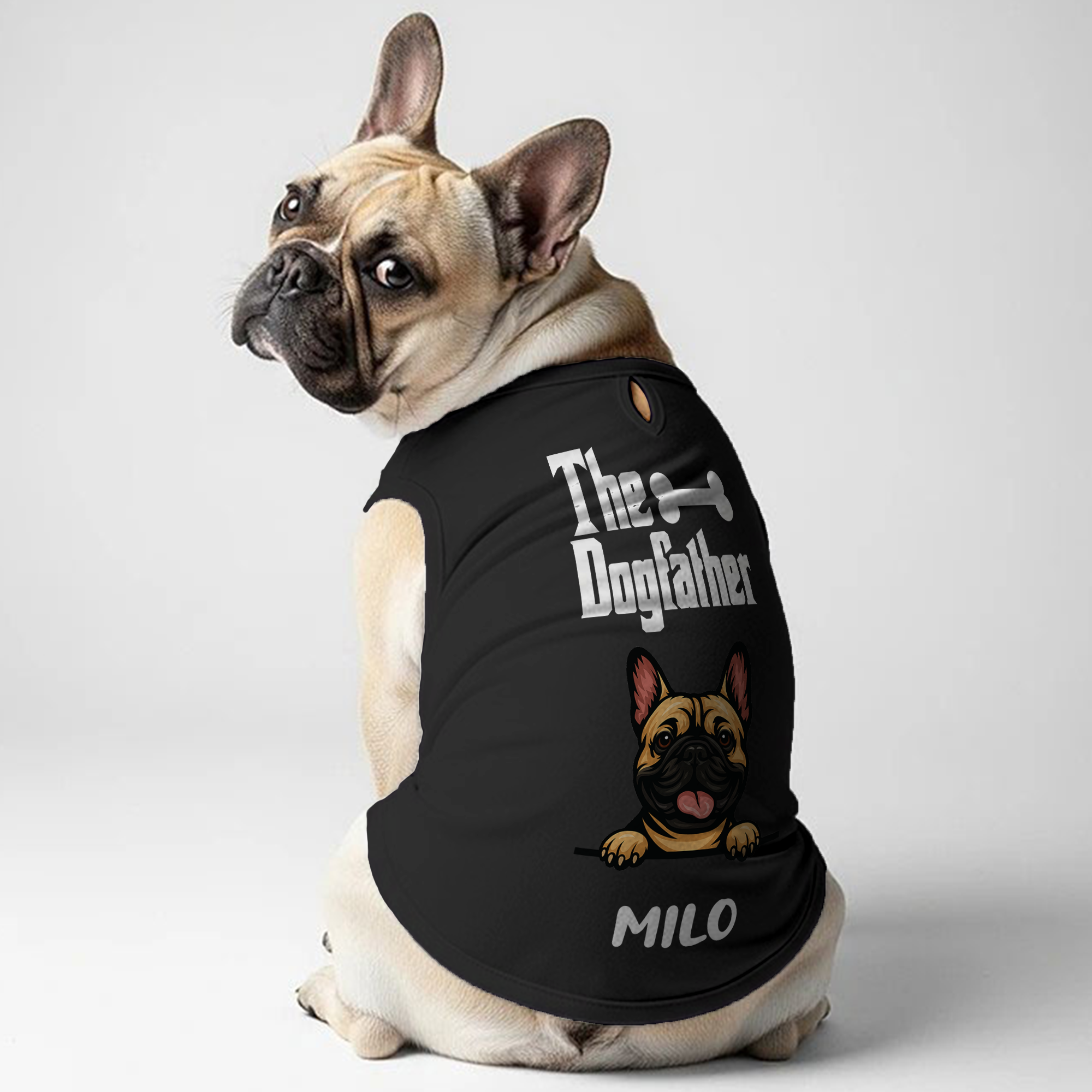 French Bulldog The Dogfather Personalized Frenchie Shirt | Custom Dog