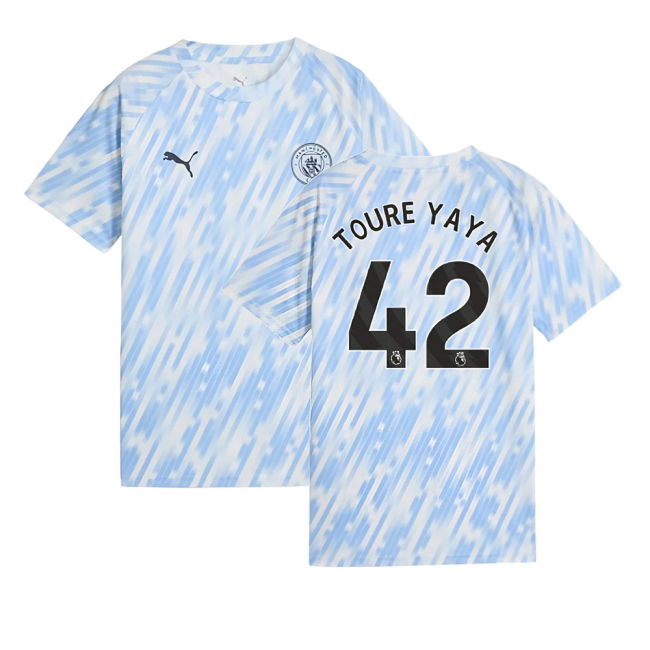 Toure Yaya 42 Official Licensed Man City Home Fan Jersey for Kids