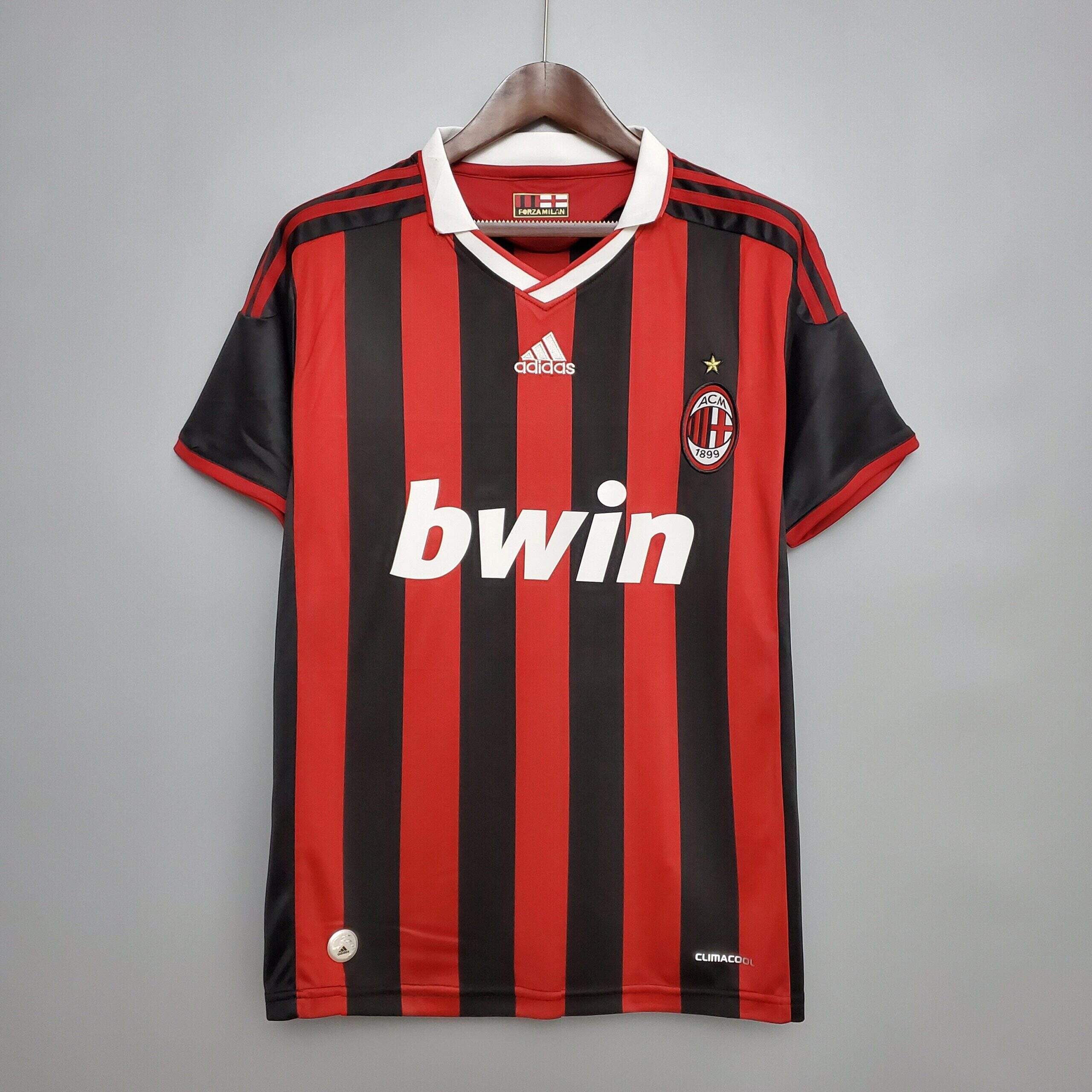 Cheap 2009-2010 AC MILAN Home retro kit