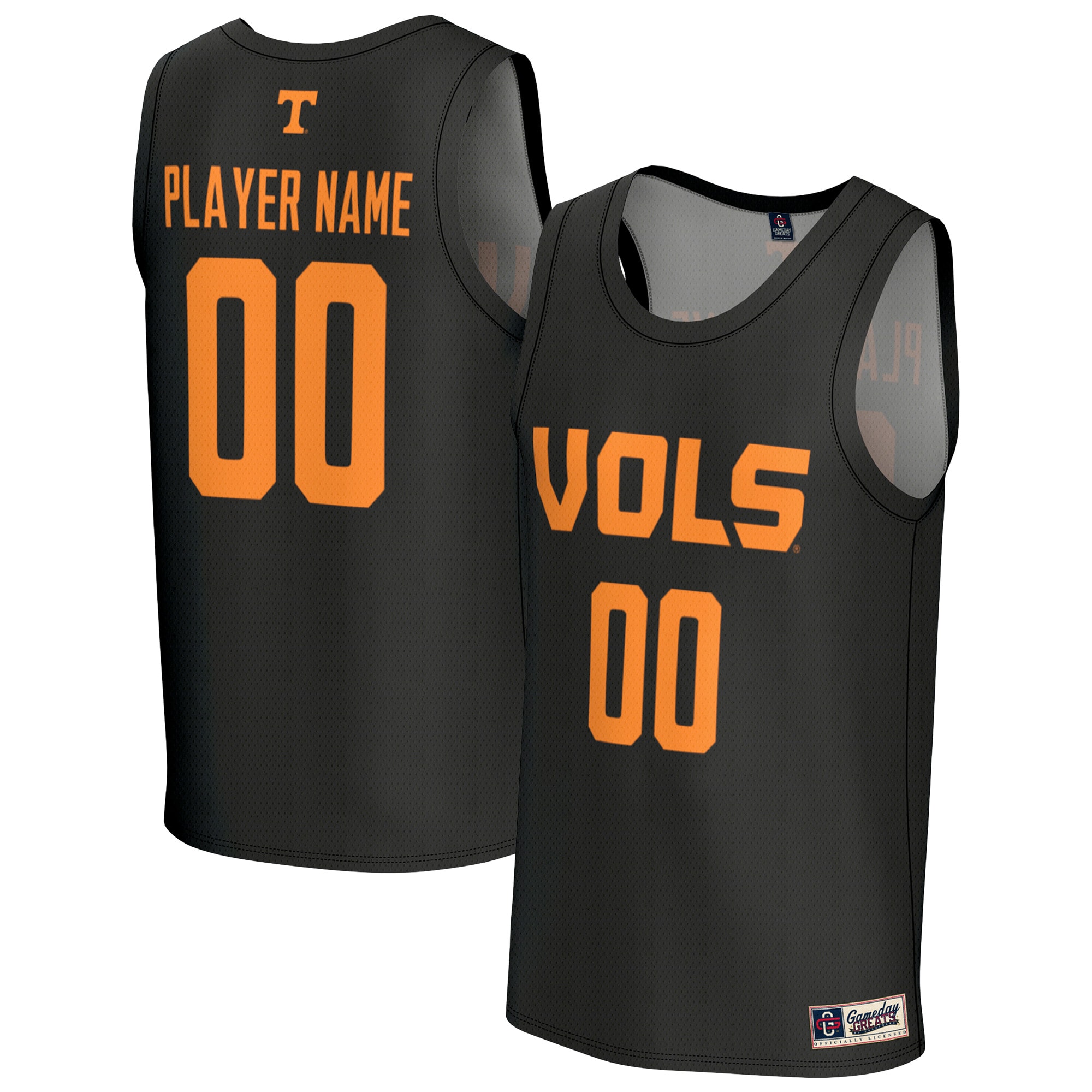 [NJP] Tennessee Volunteers GameDay Greats Youth Lightweight Collegiate Basketball NIL Fashion Jersey - Black