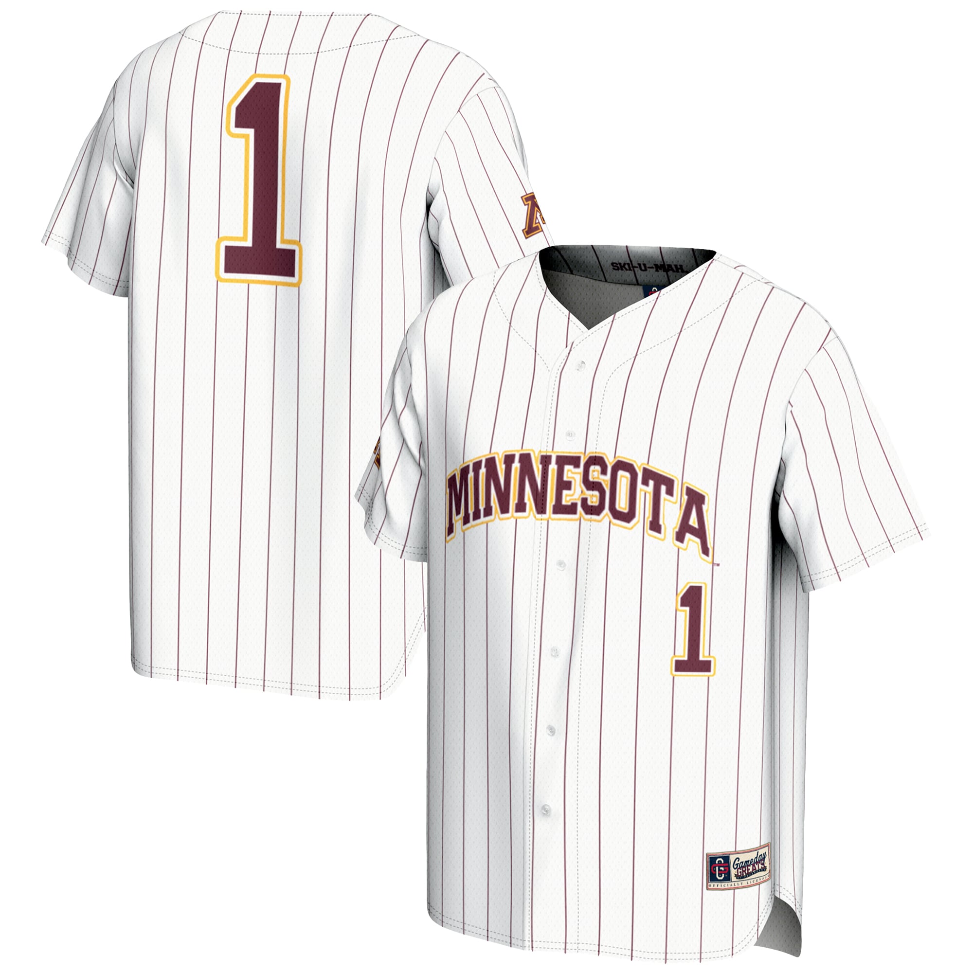 #1 Minnesota Golden Gophers GameDay Greats Lightweight Baseball Jersey - White