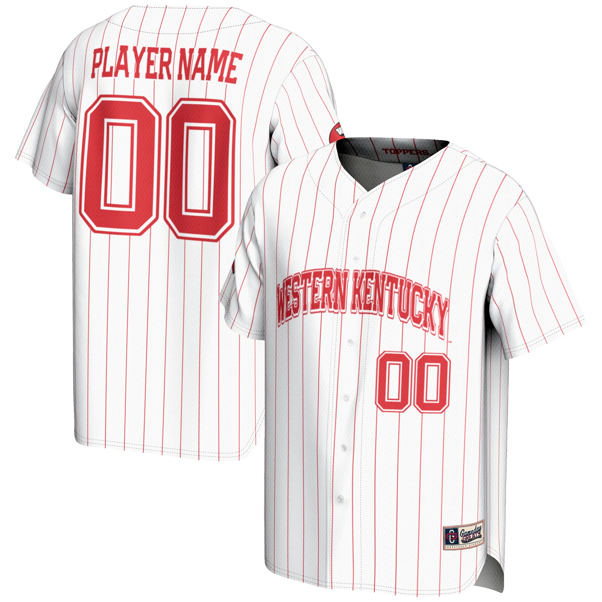 [NJP] Western Kentucky Hilltoppers GameDay Greats Youth NIL Pick-A-Player Lightweight Baseball Jersey - White