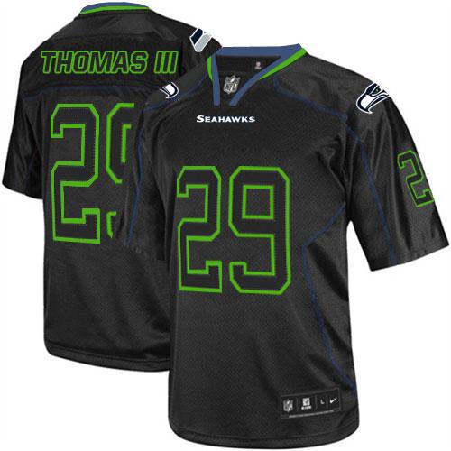 NFL W S S Seahawks #29 Earl Thomas Black Lights Out Jersey - Authen...