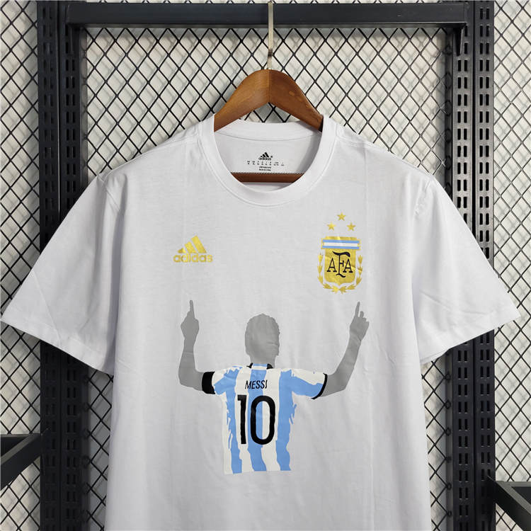 Argentina 2022 Football Shirt Champion Shirt Messi White Shirt -