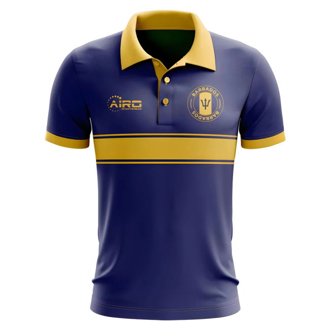 Aero-Dynamic Pro-Grade Barbados Concept Stripe Polo Shirt (Navy)