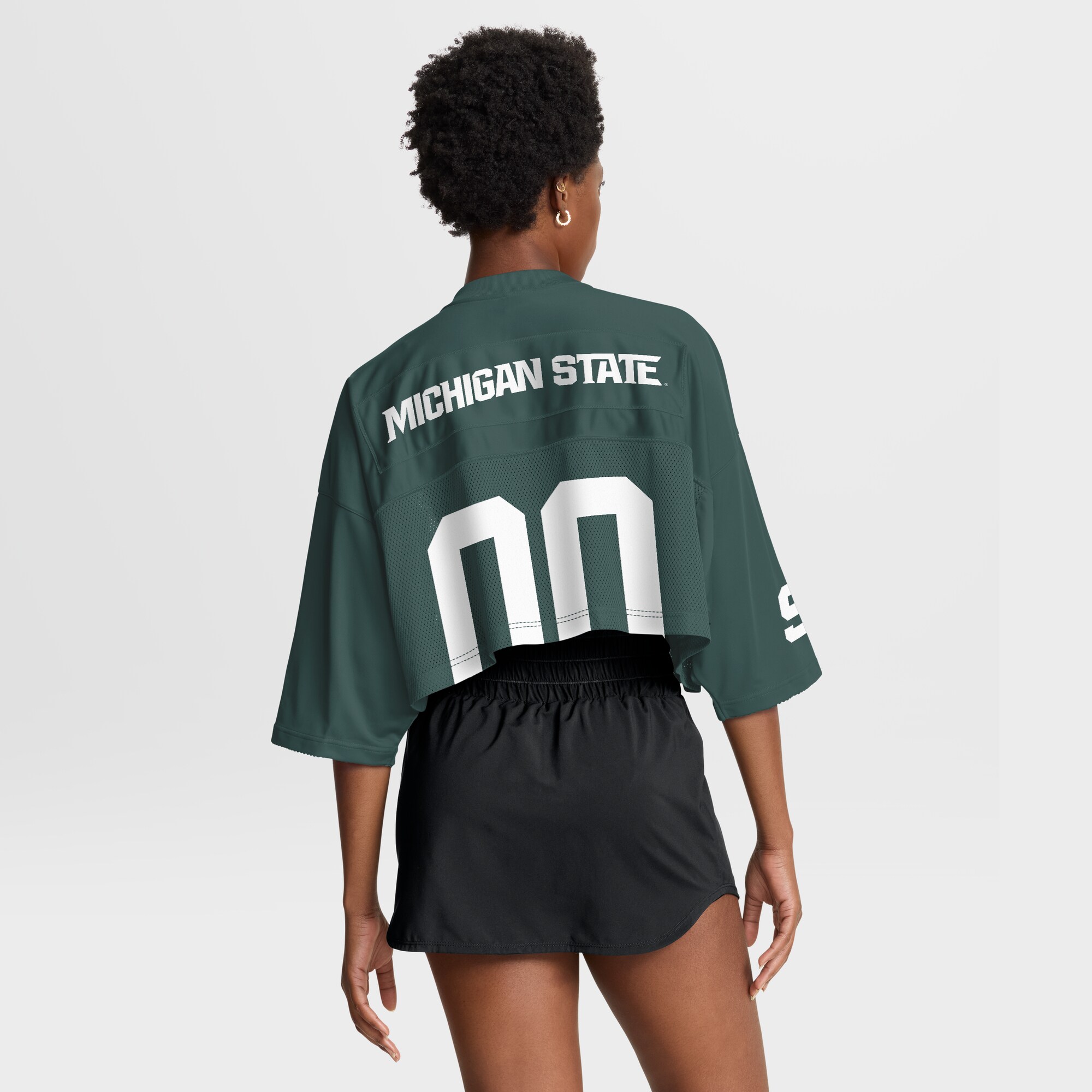 [DDG] Michigan State Spartans Women's Cropped Mesh Dri-FIT Fashion Jersey - Green