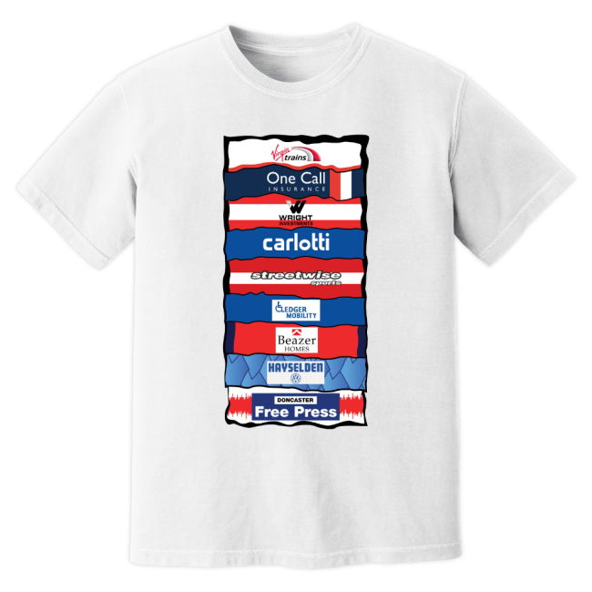Doncaster Sponsor History T-Shirt (White) | Lightweight
