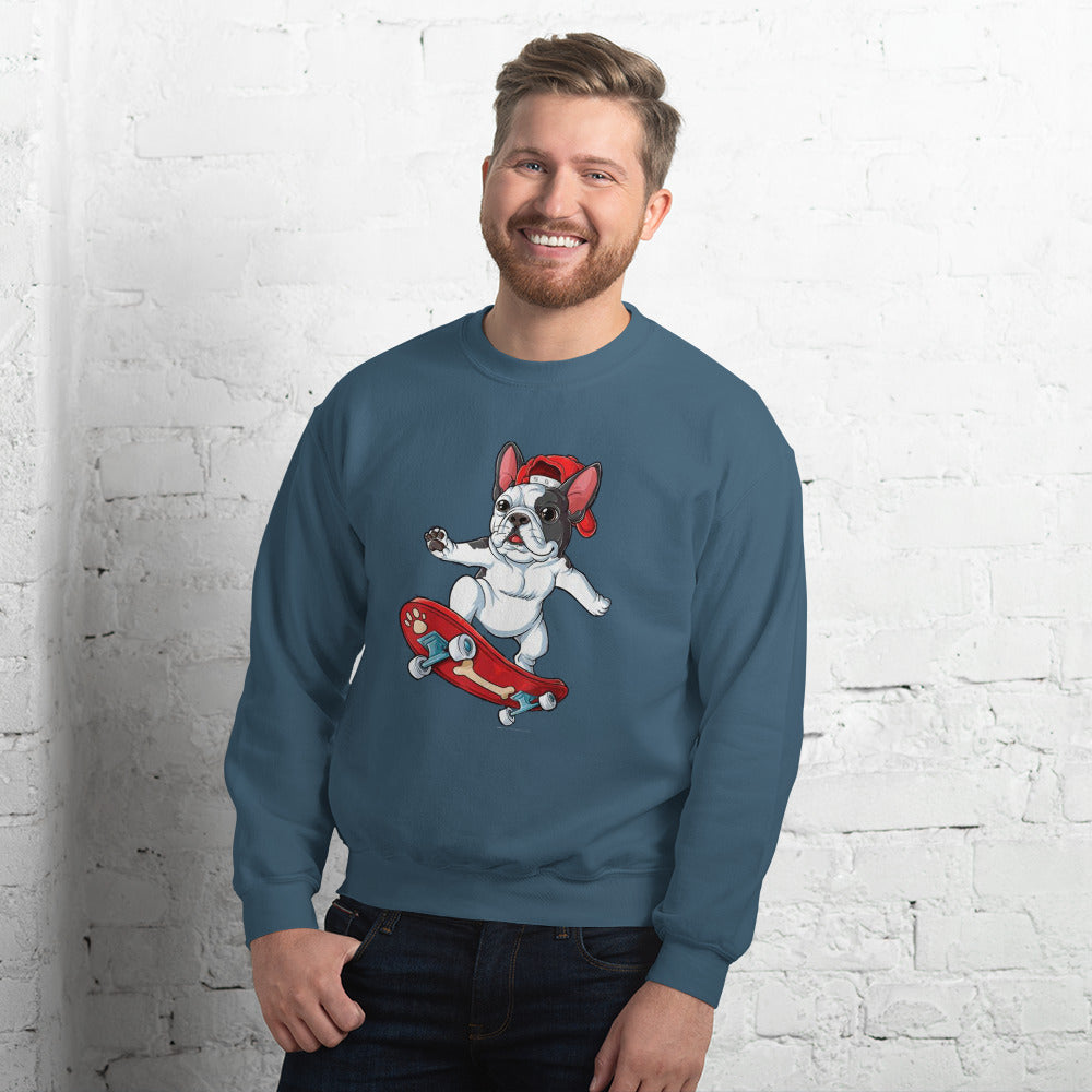 French Bulldog Frenchie With Skiboard Unisex Sweatshirt Durable Dog Item