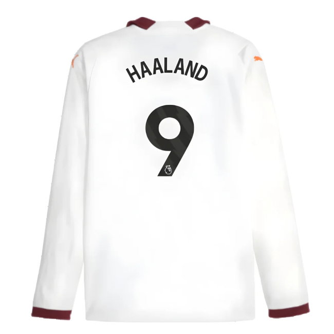 2023-2024 Man City Long Sleeve Away Shirt (HAALAND 9)