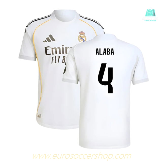 2025-2026 Real Madrid Authentic Home Shirt (Alaba 4)