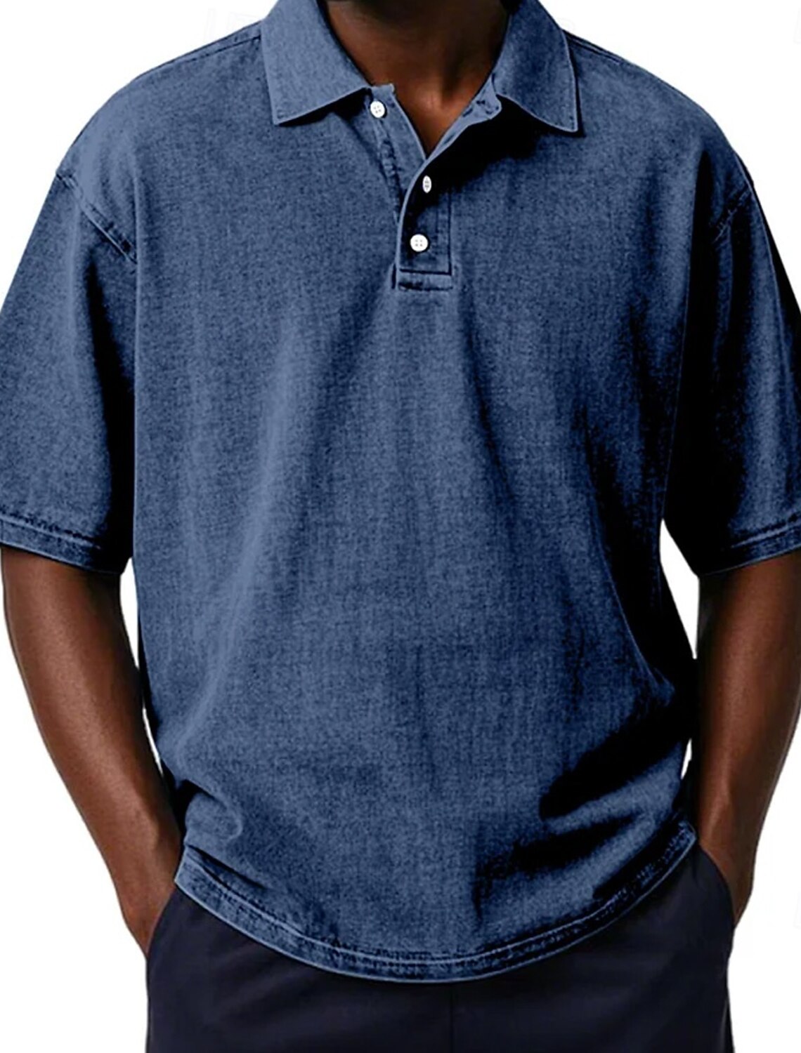 Men's Polo Shirts Acid Wash Shirt Casual Vacation Turndown Short