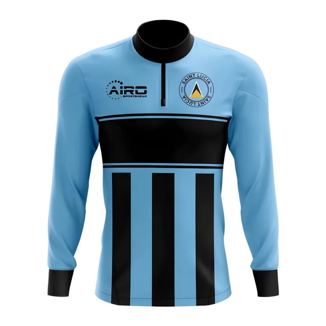 Replica Saint Lucia Concept Football Half Zip Midlayer Top (Sky
