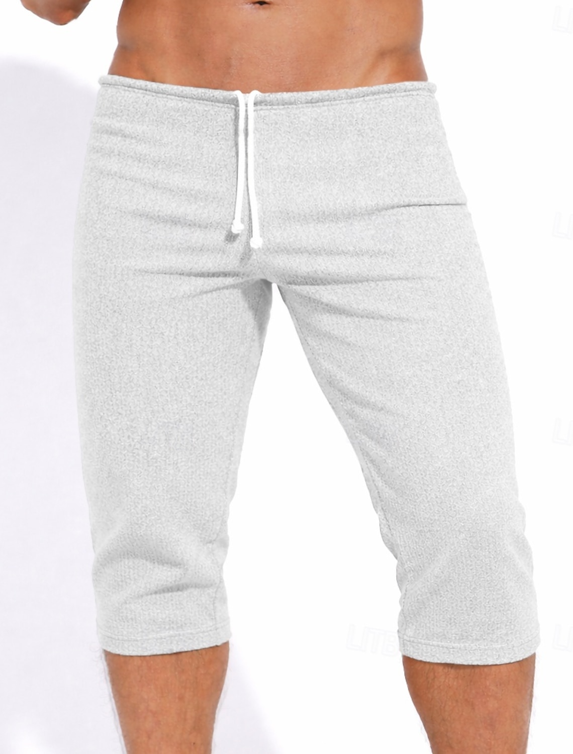 Men's Bermuda Shorts Sweat Shorts Shorts Drawstring Elastic Waist Plain Comfort Sports Short Daily Gym Yoga Athleisure Khaki White Micro-elastic