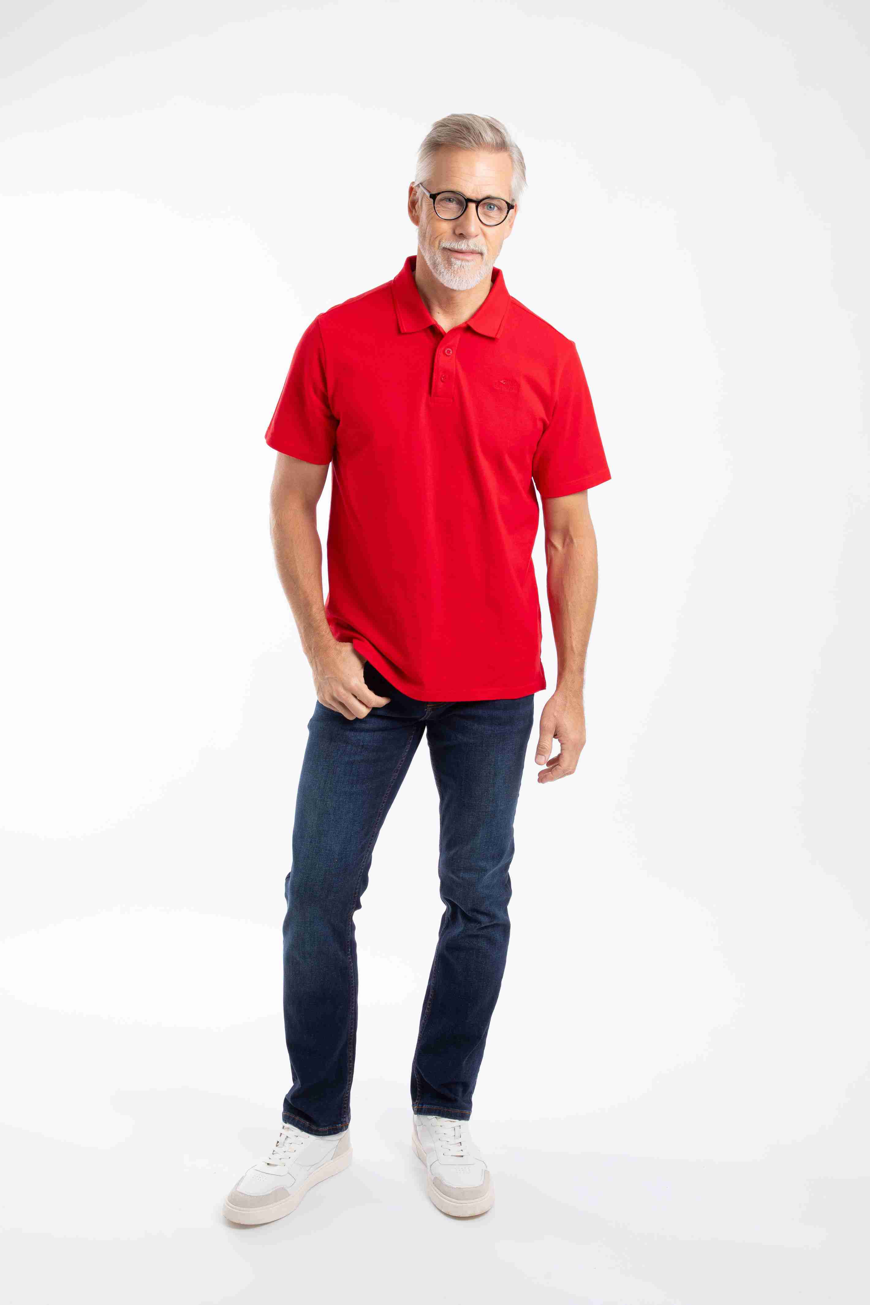 Giles Pique Polo Shirt Barberry Red Marl