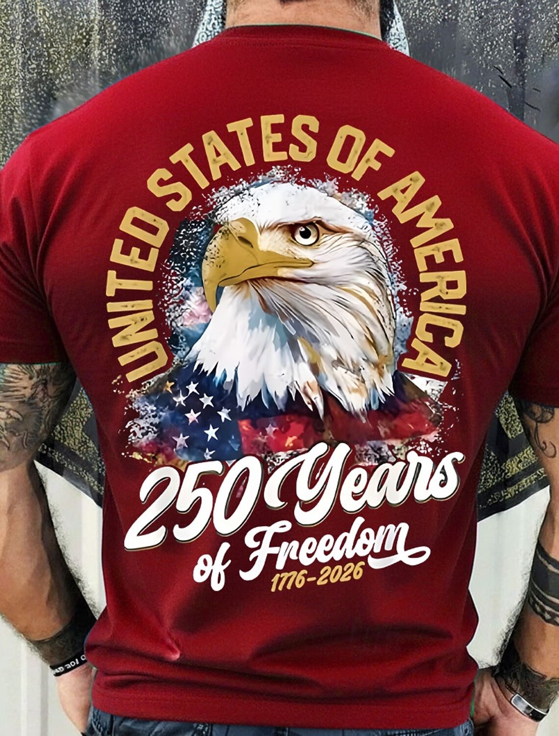 4th of July 2026 250th Memorial Day Men's Patriotic Designer Patriot Short Sleeve T-Shirt