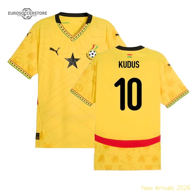 Luxury 2024-2025 Ghana National Team Away Jersey (kudus 10)