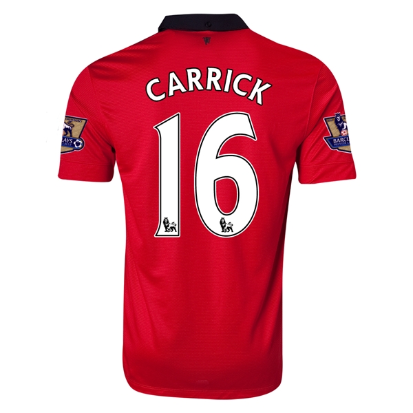 13-14 Manchester United 16 CARRICK Home Jersey Shirt - Official