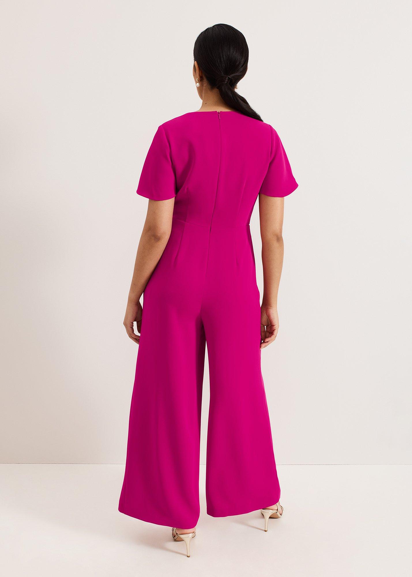 Petite Julissa Pink Wide Leg Jumpsuit.
