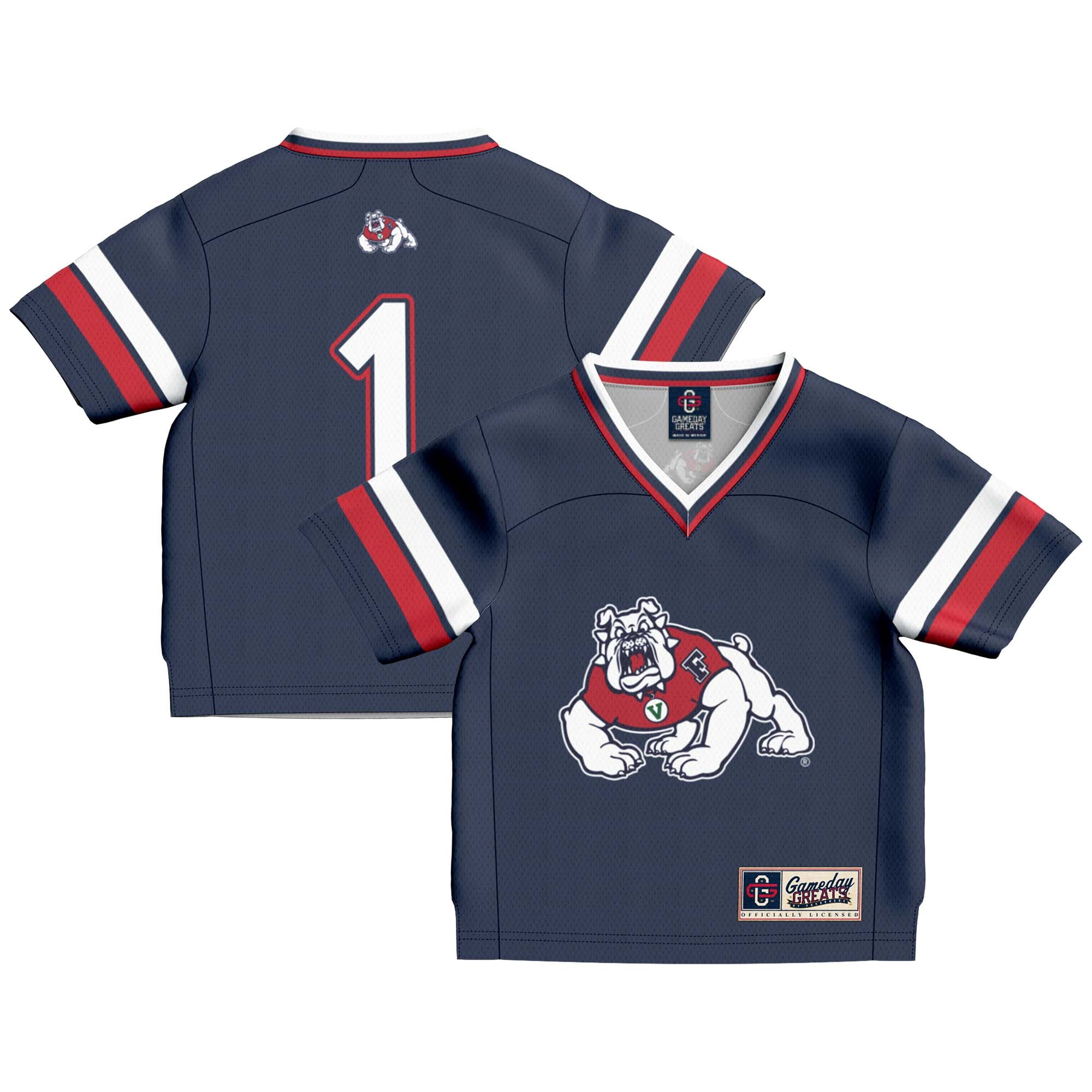 #1 Fresno State Bulldogs GameDay Greats Infant Lightweight Collegiate Football Fashion 2026 Season Football Jersey - Navy