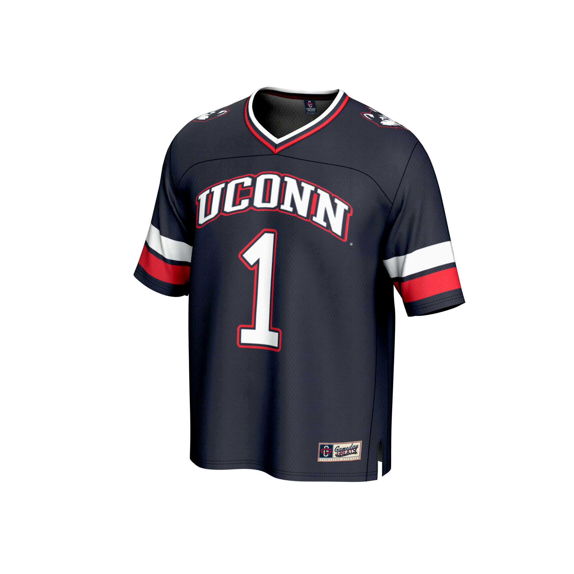 [DDG] UConn Huskies GameDay Greats Lightweight Collegiate Football Fashion Jersey - Navy