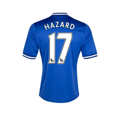 13-14 Chelsea 17 Hazard Blue Home Soccer Jersey Shirt - Official