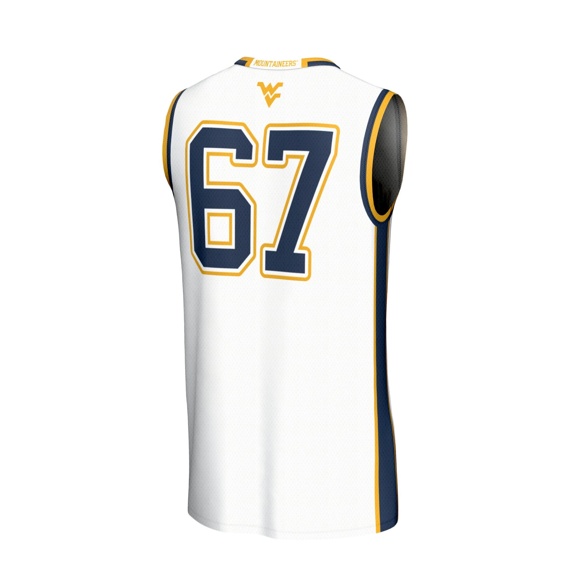 [NJP] West Virginia Mountaineers GameDay Greats Unisex Lightweight Collegiate Basketball Fashion Jersey - White